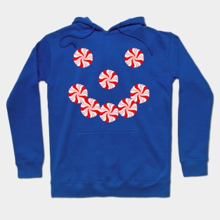 Peppermint Christmas Candy Smile Face Hoodie